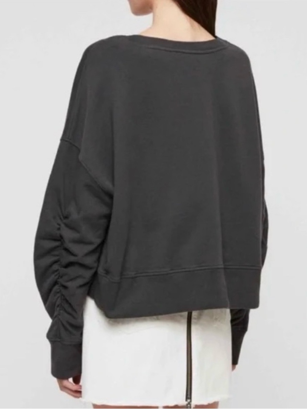 ✨AllSaints Marna Ruched Sleeve Sweatshirt✨ - Picture 3 of 11